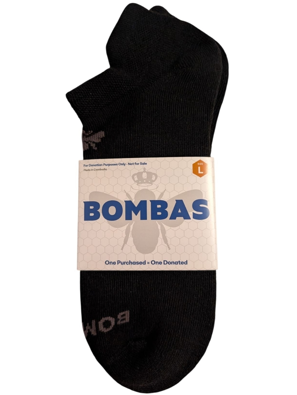 Bombas Black Cushioned Ankle Pair Socks Blister Tab Arch Support Large NWT